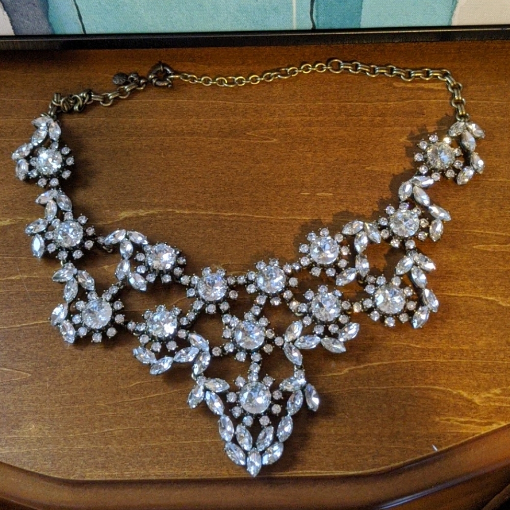 Euc J.Crew Statement Rhinestone Necklace - image 8